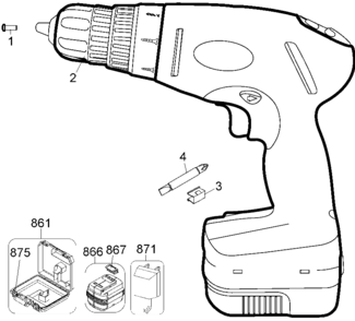 Default Diagram and Parts List for HP1440K Type 1 Black and Decker Boring Machine